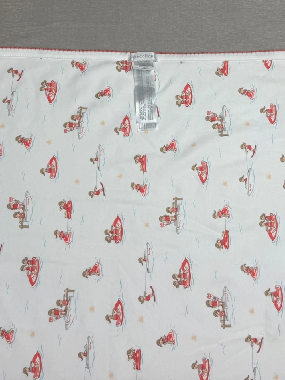 Babycottons 100% Pima Cotton White Lake Novelty Jet Ski Receiving Blanket